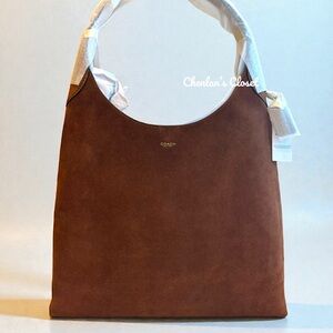 Coach Large Suede Brooklyn 39 Shoulder Bag Warm Brown